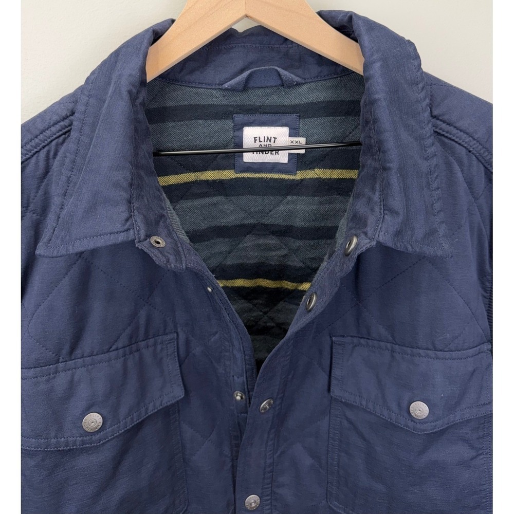 Huckberry Flint and Tinder Quilted Shirt Jacket Navy Size XXL Heritage Utility - Picture 4 of 13